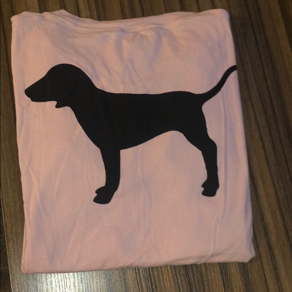 VS PINK Short Sleeve Black Dog Logo